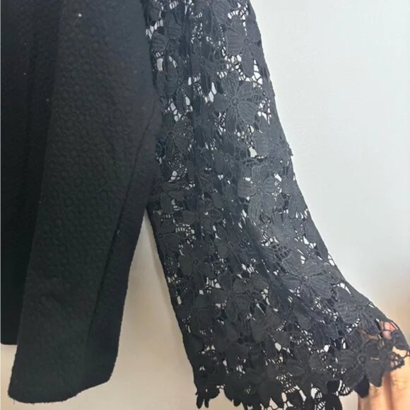 Eri + Ali for Anthropologie Delilah Black Long Sleeve Lace Top - Picture 4 of 7